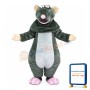 Grey Plush Mouse Mascot Costume