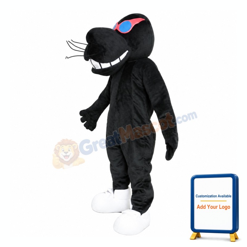 Black Lightweight Leopard Mascot Costume