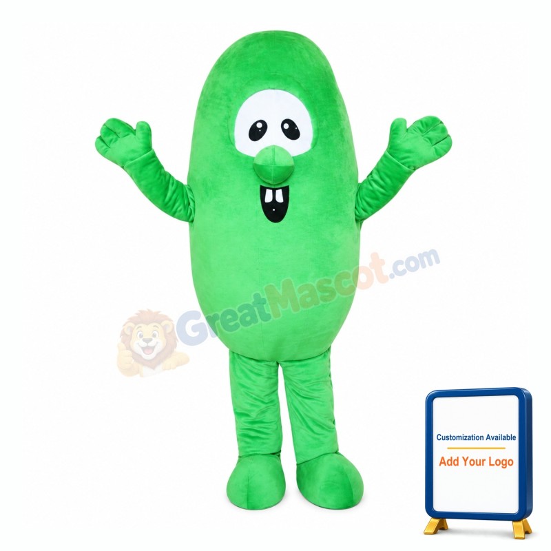 Happy Green Bean Mascot Costume