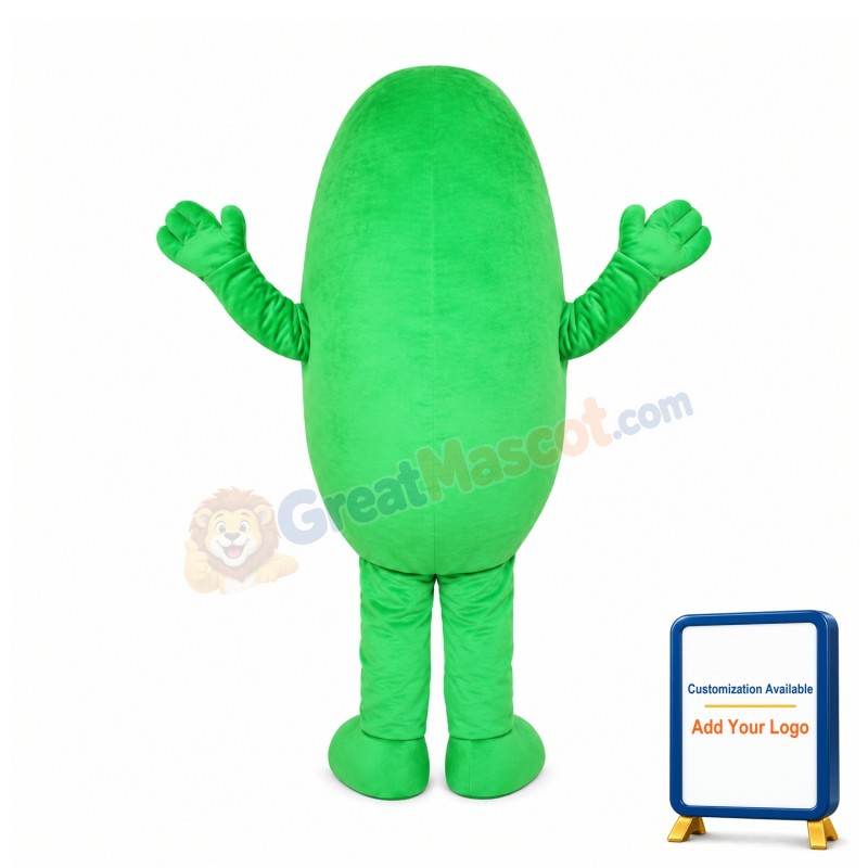 Happy Green Bean Mascot Costume