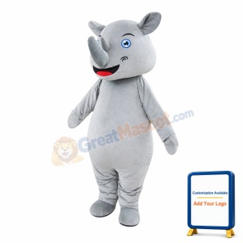 Happy Rhinoceros Mascot Costume