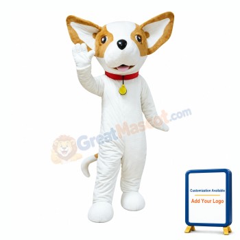 Lovely White & Brown Dog Mascot Costume