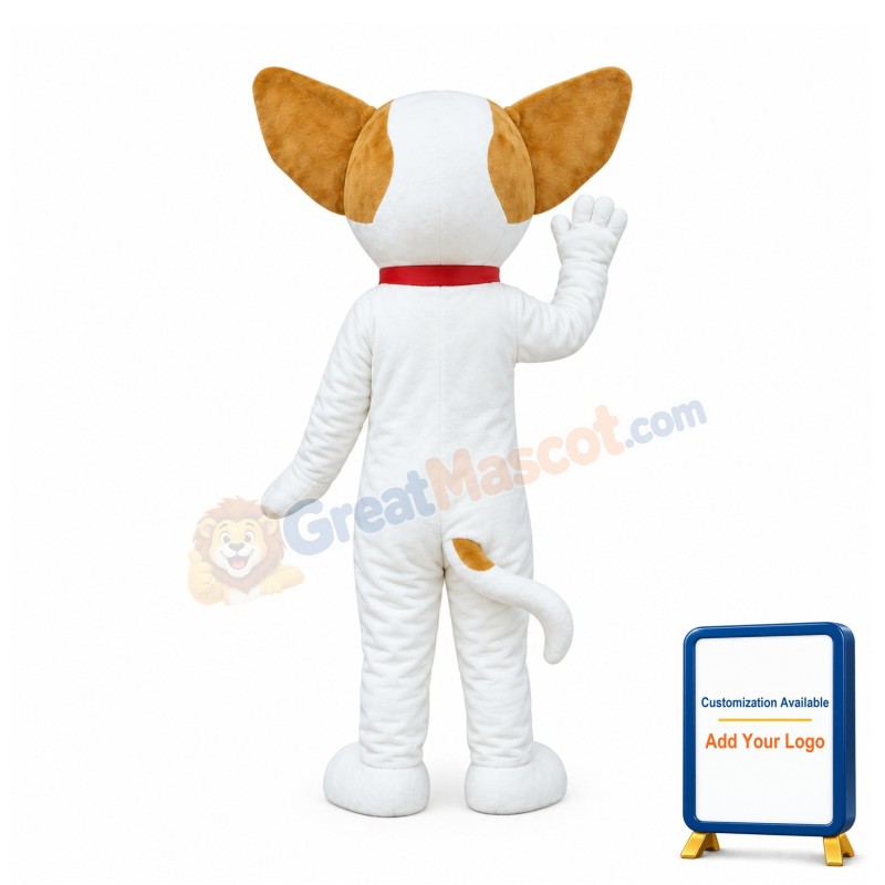 Lovely White & Brown Dog Mascot Costume