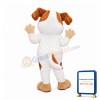 Friendly White & Brown Dog Mascot Costume