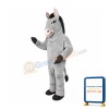 Friendly Grey Donkey Mascot Costume