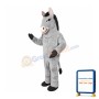 Friendly Grey Donkey Mascot Costume
