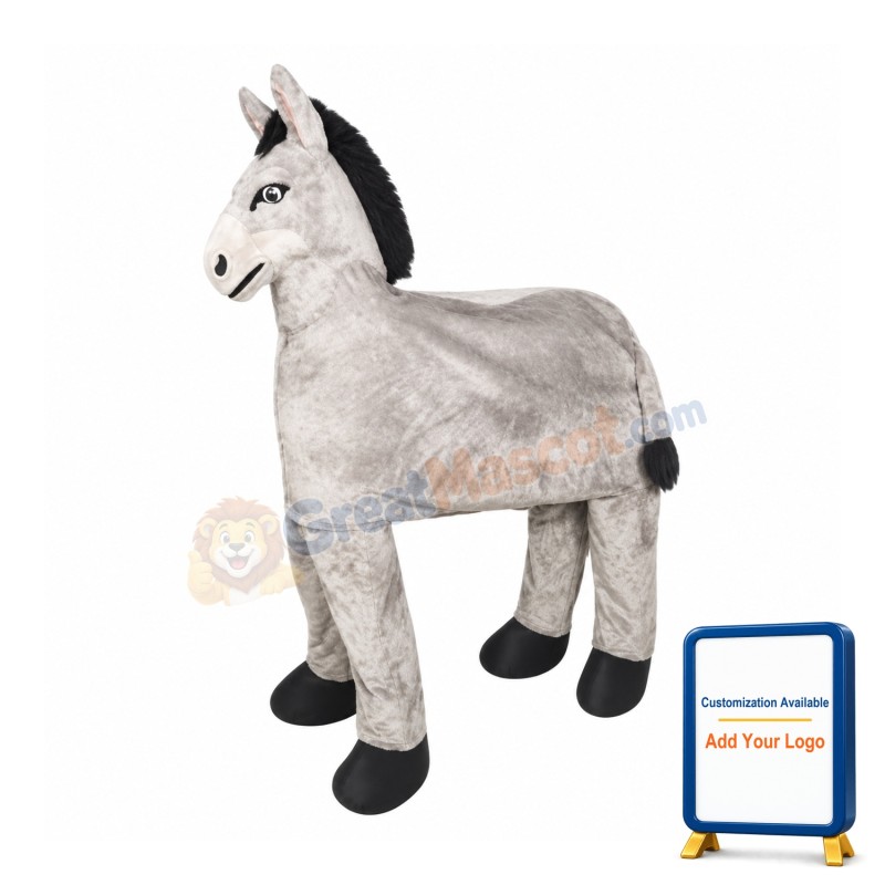 Friendly Two Person Donkey Mascot Costume
