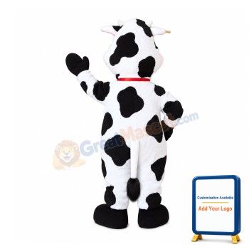 Pink & White Cow Mascot Costume