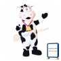 Pink & White Cow Mascot Costume