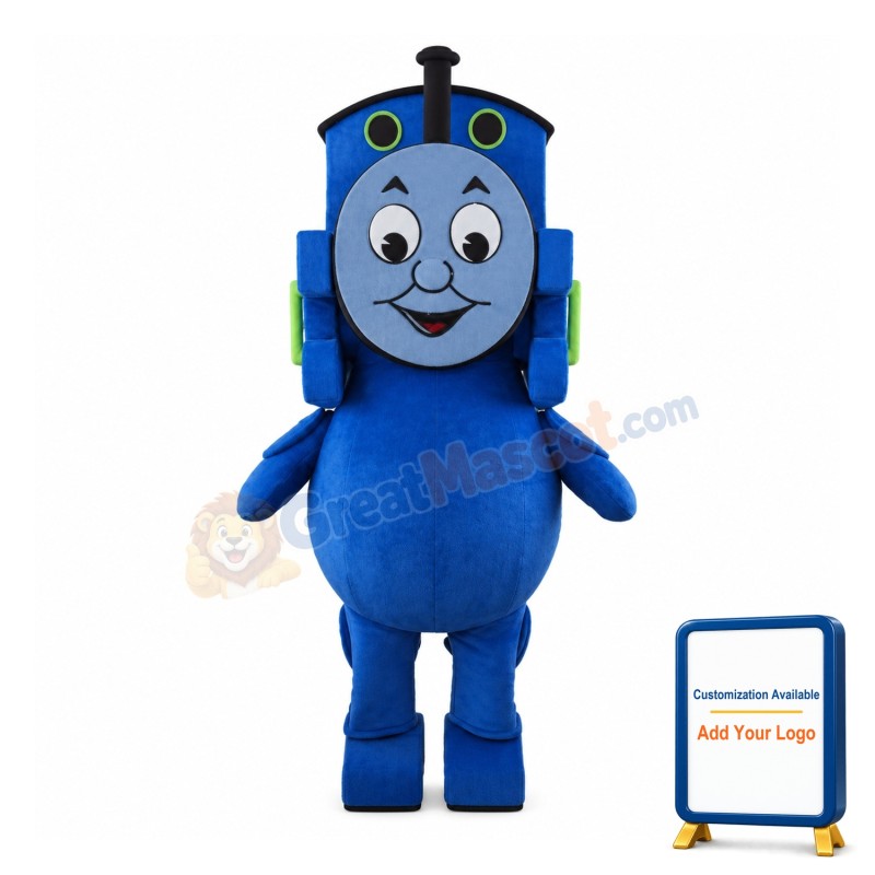 Blue Train Mascot Costume