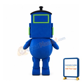 Blue Train Mascot Costume