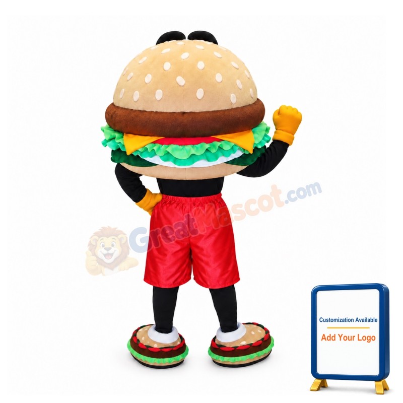 Happy Hamburger Mascot Costume