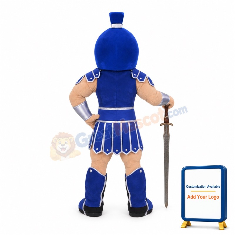Blue Spartan Mascot Costume