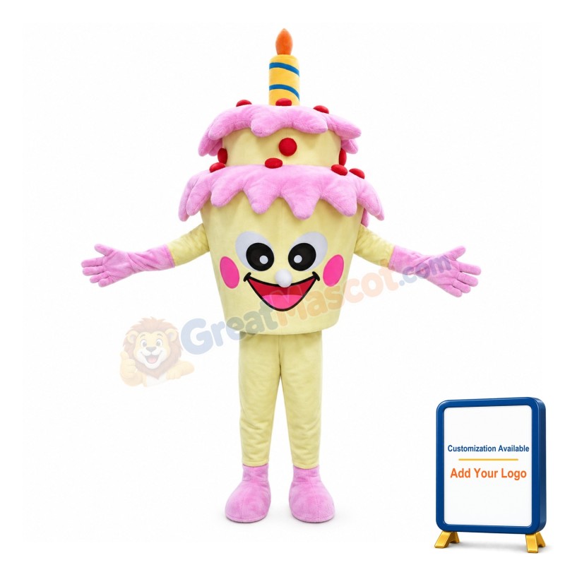 Happy Lightweight Birthday Cake Mascot Costume
