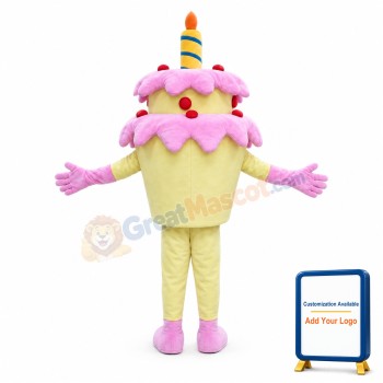 Happy Lightweight Birthday Cake Mascot Costume
