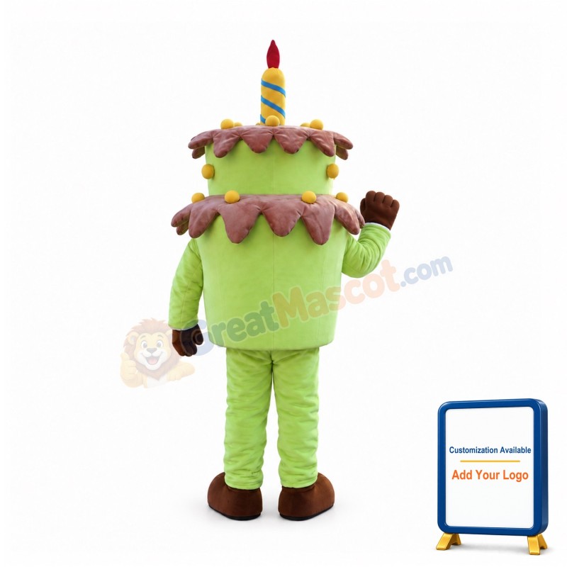 Green Birthday Cake Mascot Costume