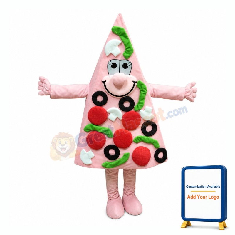 Pink Pizza Mascot Costume