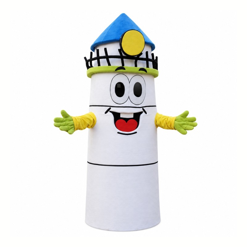 White Lighthouse Mascot Costume