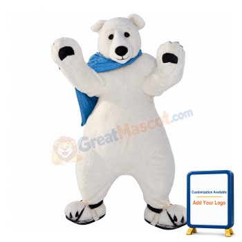 Realistic Polar Bear Mascot Costume