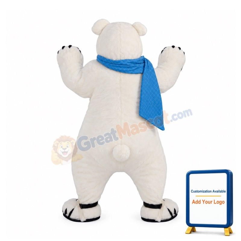 Realistic Polar Bear Mascot Costume