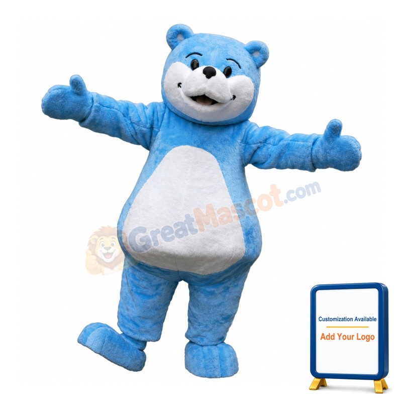 Lovely Blue & White Bear Mascot Costume
