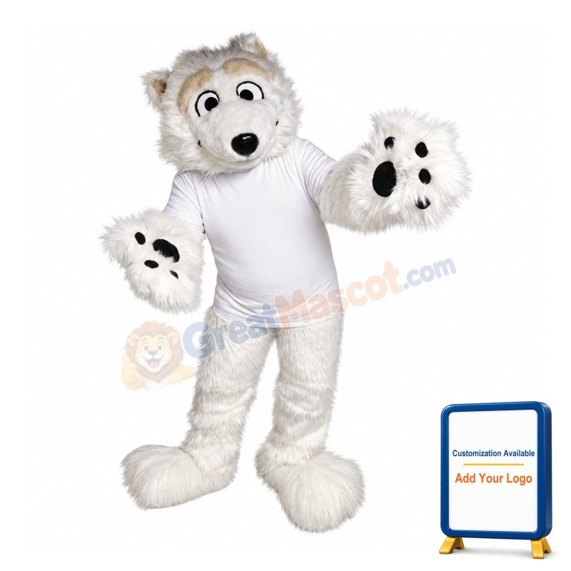 Friendly Polar Bear Mascot Costume for Adult