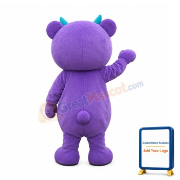 Fierce Purple Bear Mascot Costume