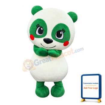 Green Cute Panda Mascot Costume