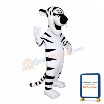 Cartoon White Tiger Mascot Costume