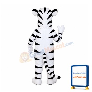 Cartoon White Tiger Mascot Costume