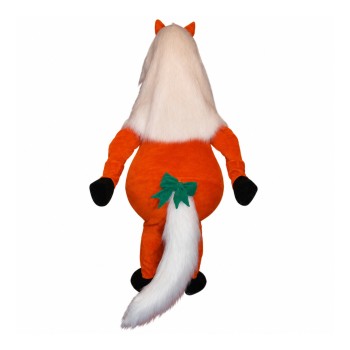 White Temple Hair Horse Mascot Costume