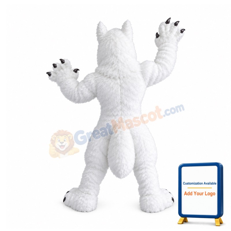 White Wild Wolf Mascot Costume