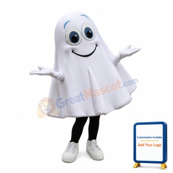 Cute Lightweight White Ghost Mascot Costume