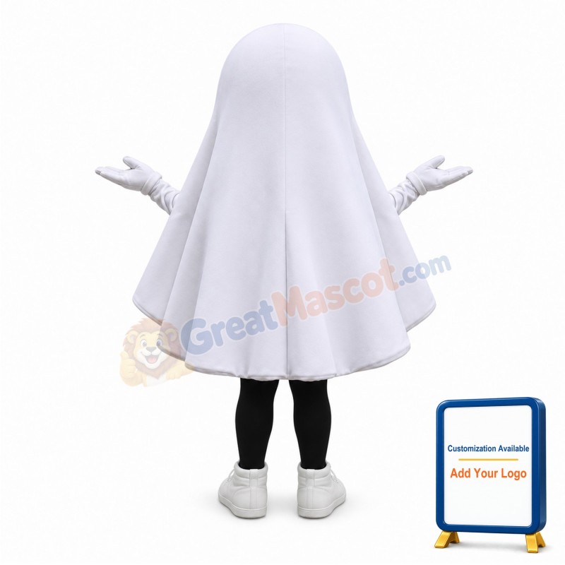 Cute Lightweight White Ghost Mascot Costume