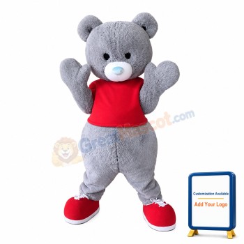 Lovely Grey Bear Mascot Costume