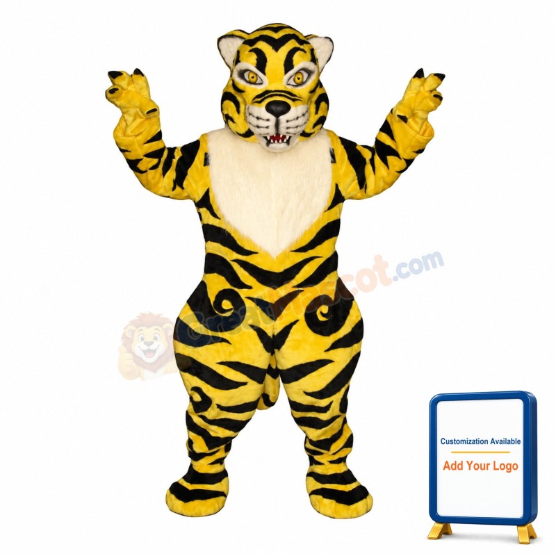 Yellow Tiger Mascot Costume