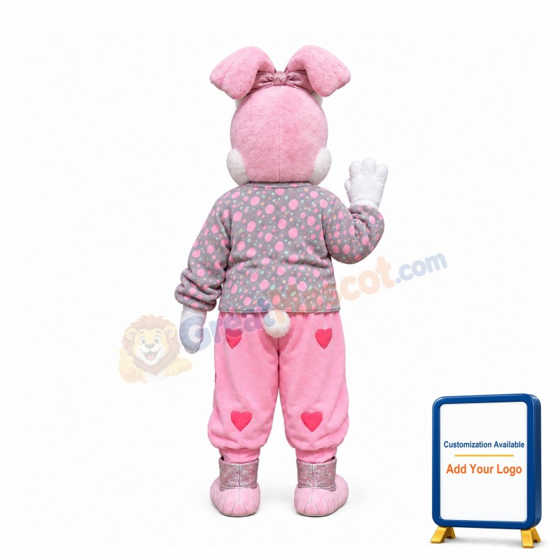 Cute Pink Rabbit Mascot Costume