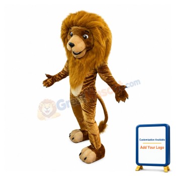 Realistic Friendly Lion Mascot Costume
