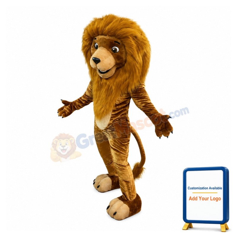 Realistic Friendly Lion Mascot Costume