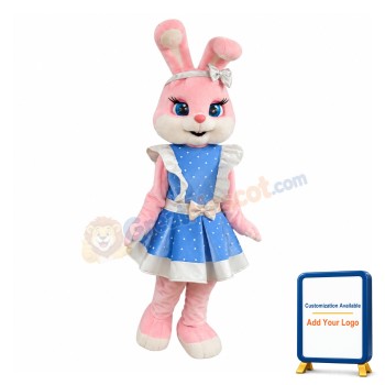 Lovely Pink Rabbit Mascot Costume