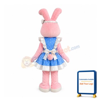Lovely Pink Rabbit Mascot Costume