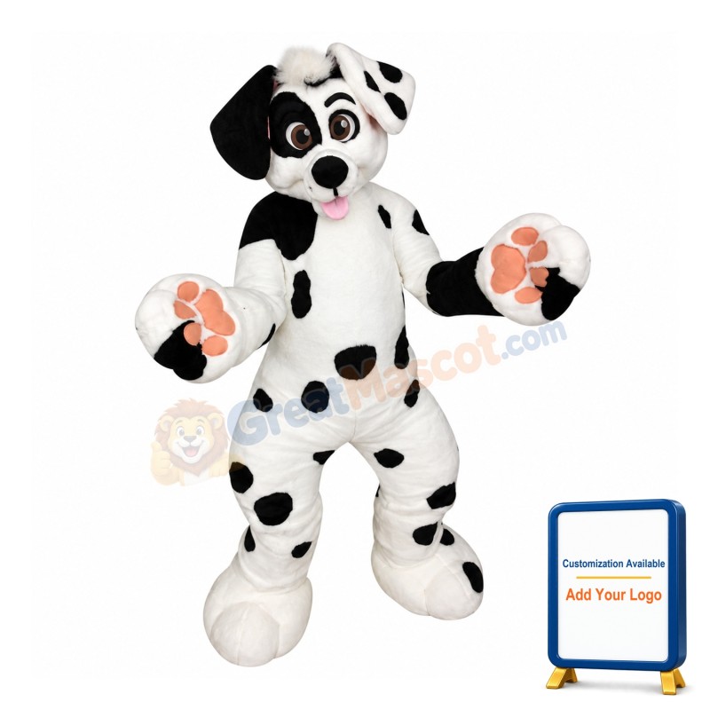 Friendly Dalmatian Dog Mascot Costume