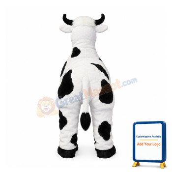 Two Person White Cow Mascot Costume