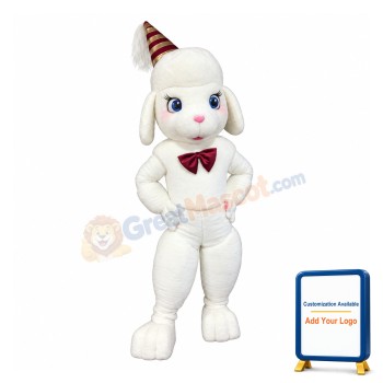 Lovely White Sheep Mascot Costume