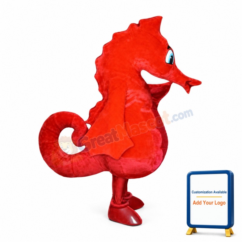 Red Seahorse Mascot Costume