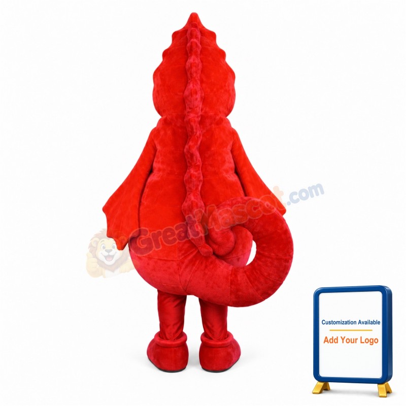 Red Seahorse Mascot Costume