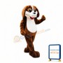 Friendly Brown & White Dog Mascot Costume