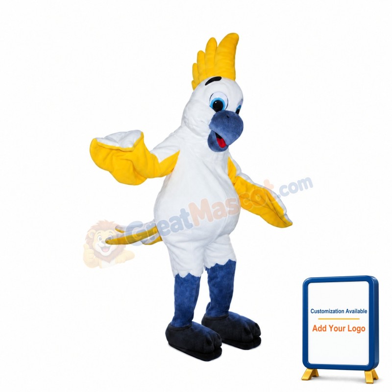 White & Yellow Bird Mascot Costume