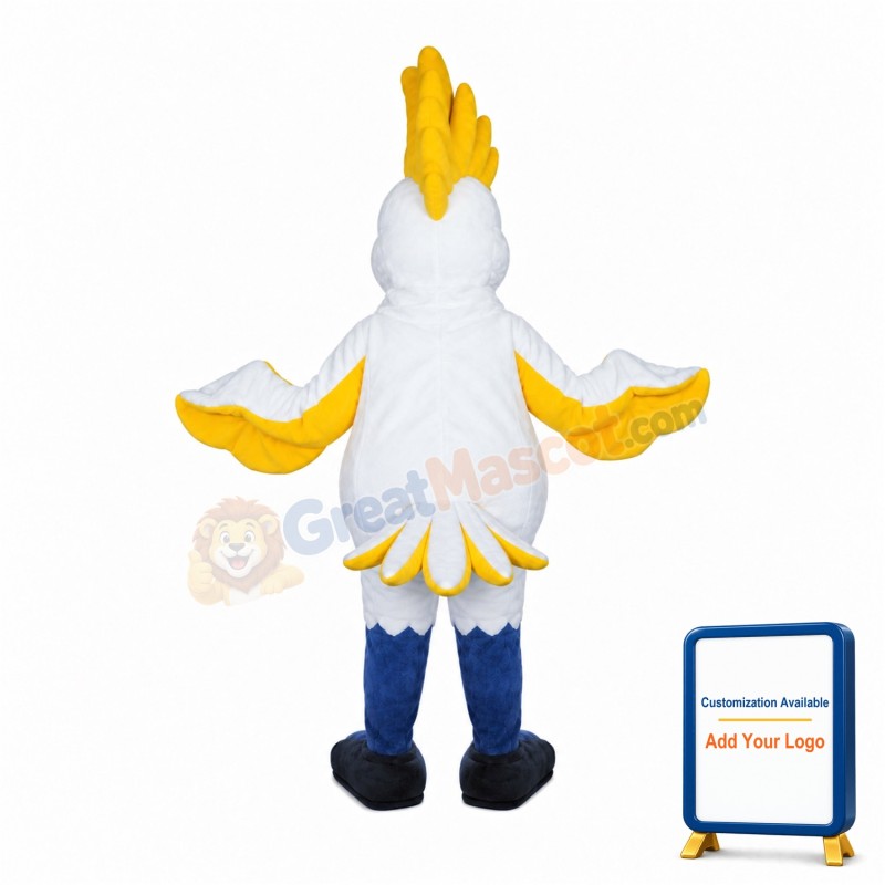 White & Yellow Bird Mascot Costume