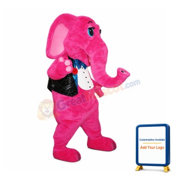 Friendly Pink Elephant Mascot Costume